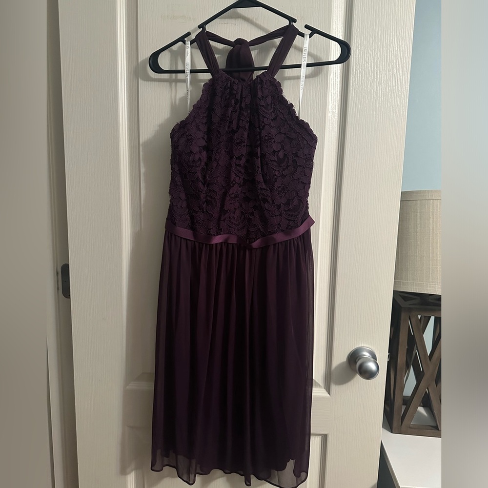 David’s Bridal Plum Short Dress Size 12